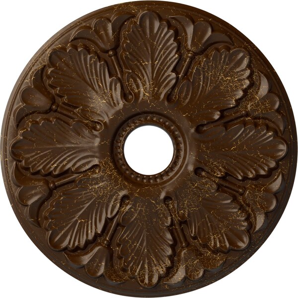 Ekena Millwork Milan Ceiling Medallion (Fits Canopies up to 4 5/8"), 24 1/2"OD x 3 1/2"ID x 1"P, Root Beer Crackle CM24MIRBC - main